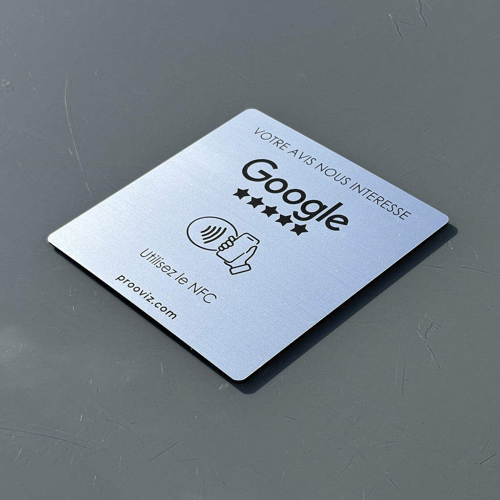 Plaque NFC Avis Google / Adhésive 12 × 12 cm