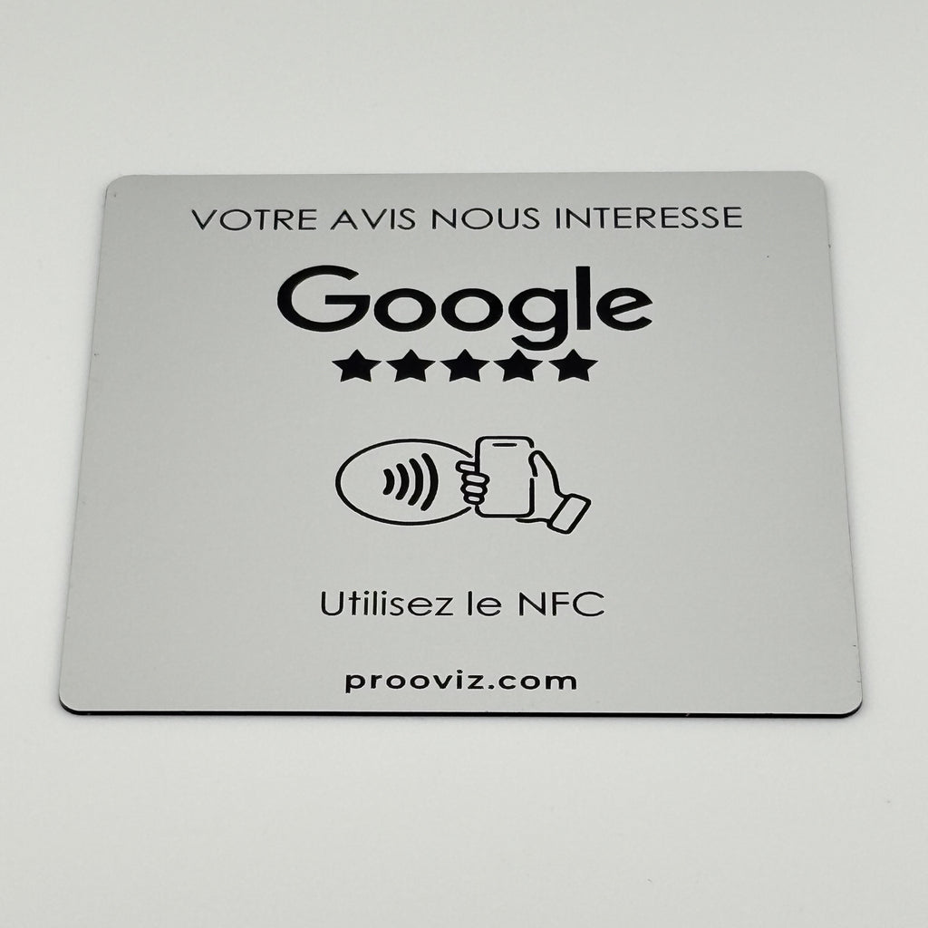 Plaque NFC Avis Google / Adhésive 12 × 12 cm