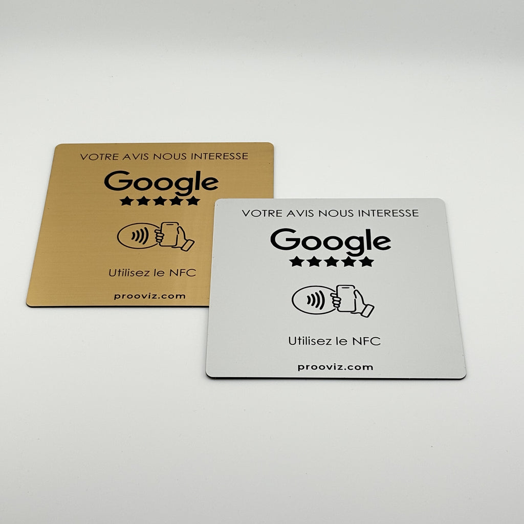 Plaque NFC Avis Google / Adhésive 12 × 12 cm